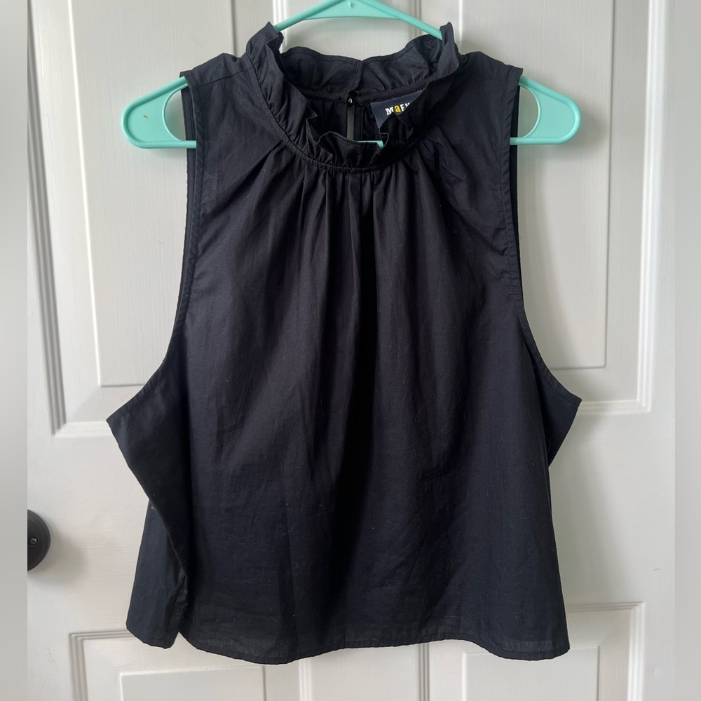 NWT Maeve Sleeveless Top with Ruffle Neck